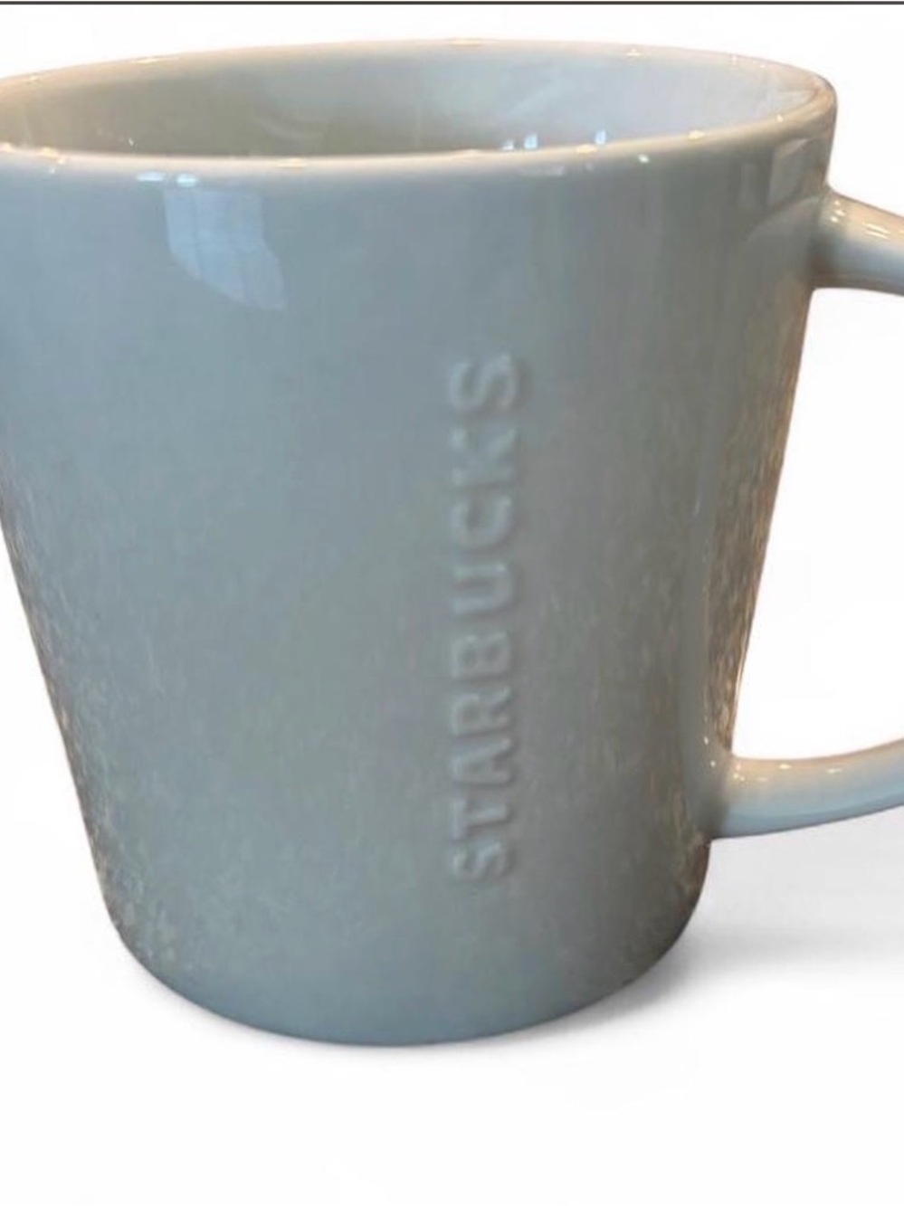 Starbucks White Ceramic Mug with Embossed Logo